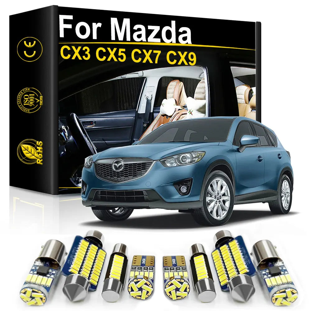 LED Interior Light Kit for Mazda CX3 CX5 CX7 CX9 CX 3 5 7 9 2006-2022 - Canbus Dome Map Door Trunk Bulbs | AUTOKITSHOP