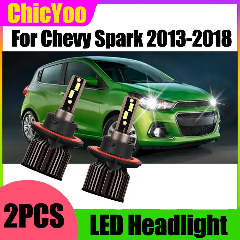 6500K White LED Headlights 3570 CSP Chips 20000LM Headlamps Plug and Play 12V For Chevy Sp