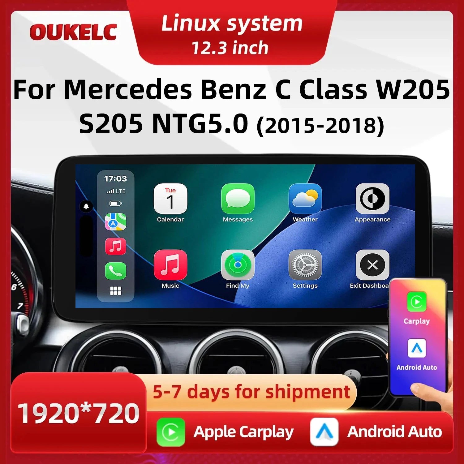 LED Interior Light Kit for Mercedes CClass W205 NTG5 - Canbus Error-Free Interior Bulbs