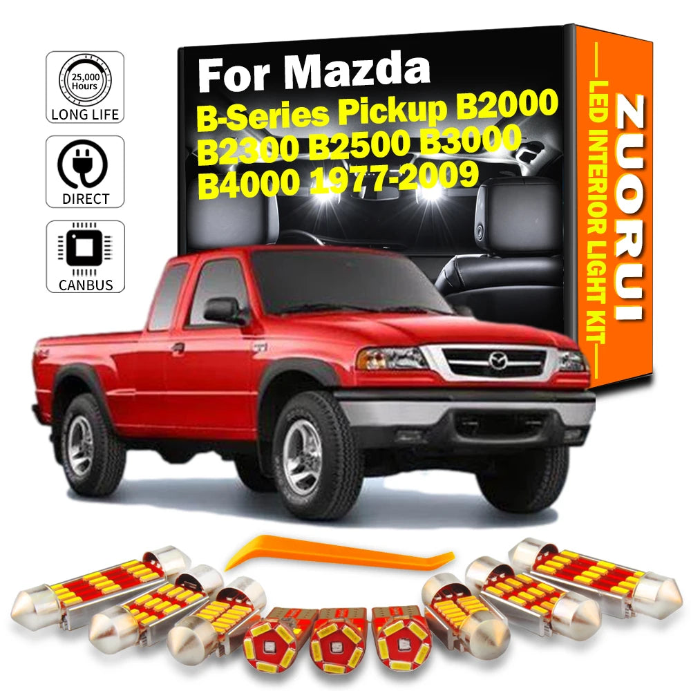 LED Interior Light Kit for Mazda B-Series Pickup B2000 B2300 B2500 B3000 B4000 1977-2009 - Canbus Dome Map Door Trunk...