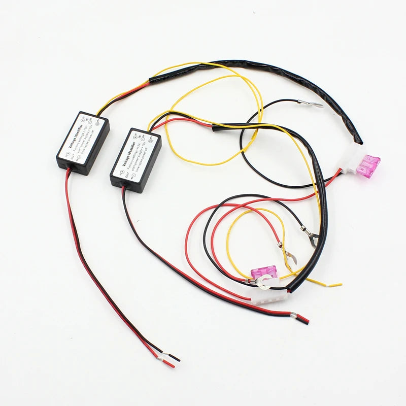 Rockeybright 2* DRL Controller Auto Car LED Daytime Running Light Relay Harness Dimmer On/