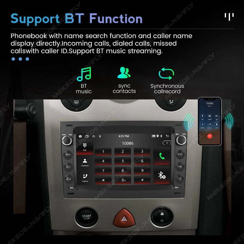 Android 15 Car Radio 7inch Stereo for Renault Megane 2 II 2003-2009 CarPlay Auto Audio 2+6 | AUTOKITSHOP