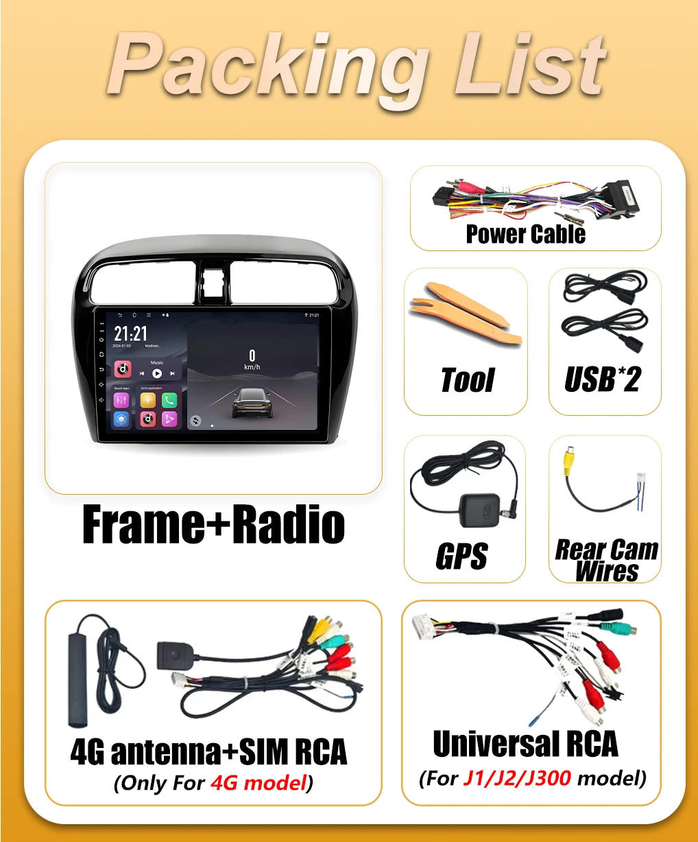 Android 16 Carplay Car Radio For Mitsubishi Mirage Attrage Space Star 2012-2018 Auto Video | AUTOKITSHOP