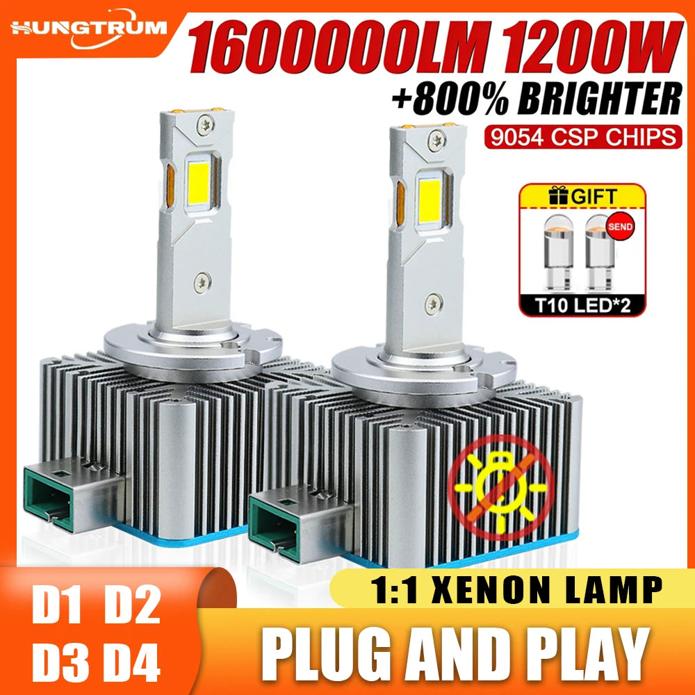 D1S D3S LED Headlights 1600000LM Super Bright D2S D4S D1R D3R D2R D4R D8S CANBUS Headlamp