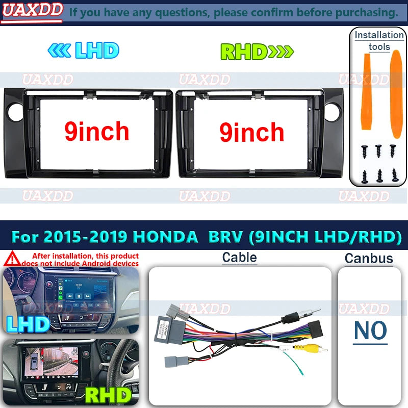 For 2017 Honda brv Car dvd Radio Android Stereo Frame Panel Fascia Dashboard Audio Multime