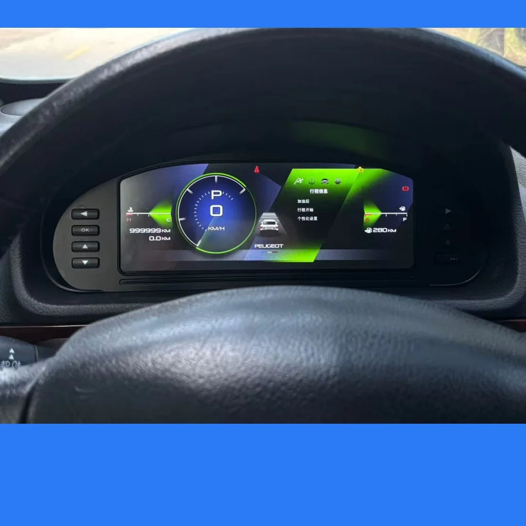 12.3 inch LCD Dashboard Cluster For Peugeot 407 2004-2010 Digital Virtual Instrument Panel