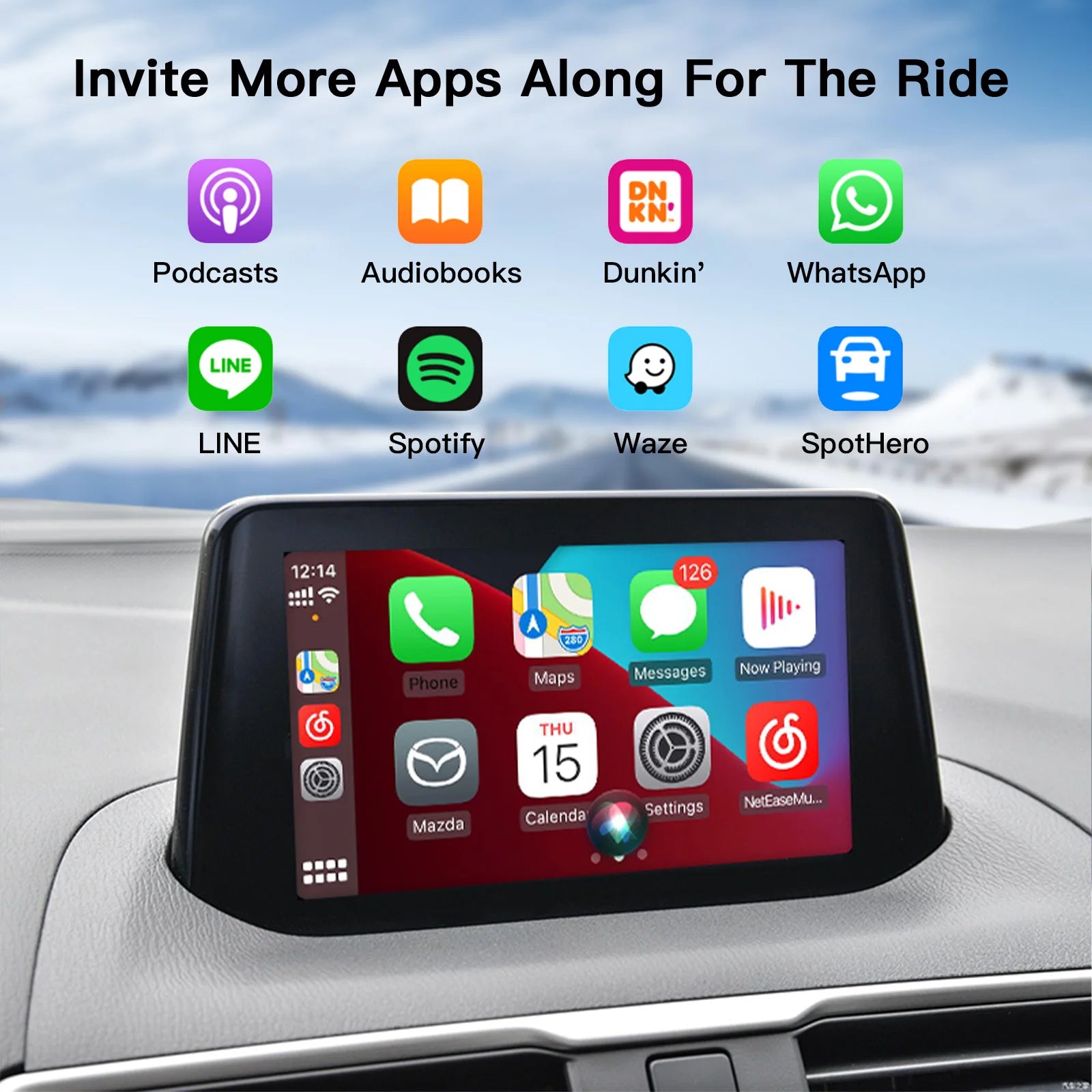 CARABC TYPE-C Wired CarPlay Android Auto OEM Retrofit USB HUB for Mazda 2 3 6 CX3 CX5 CX8
