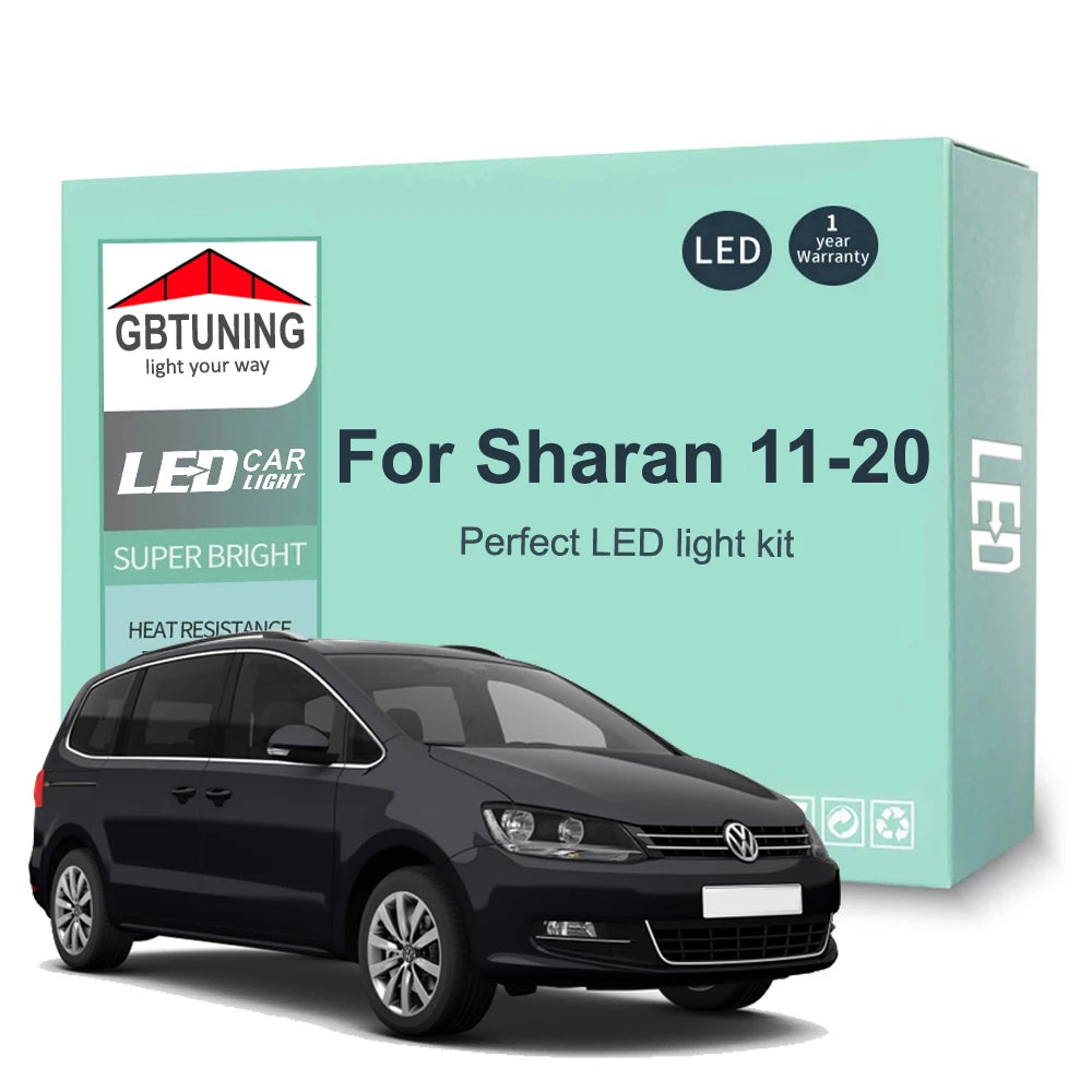 13-Piece LED Interior Light Kit for VW Volkswagen Sharan 7N - Canbus Error-Free Bulbs | AUTOKITSHOP