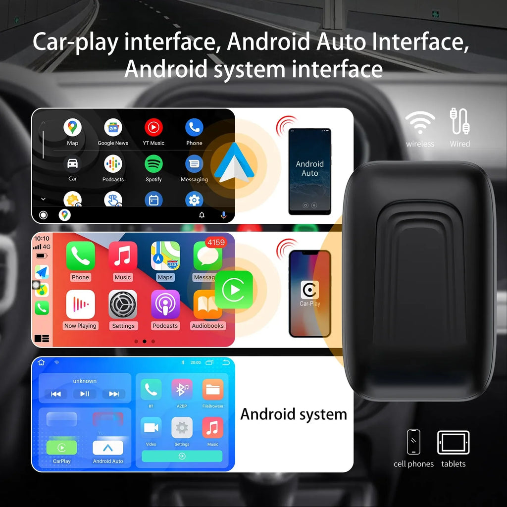 Android Mini Ai BOX Wired To Wireless CarPlay Box Android Auto Support Netflix YTB for VW  | AUTOKITSHOP