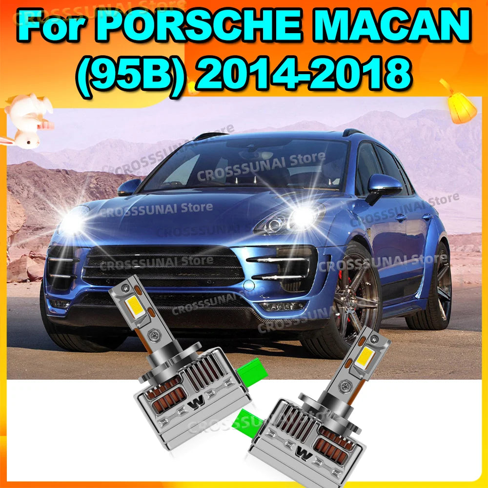Powerful LED Headlight Bulbs 6000K Plug and Play Replace Xenon Lights For PORSCHE MACAN 95