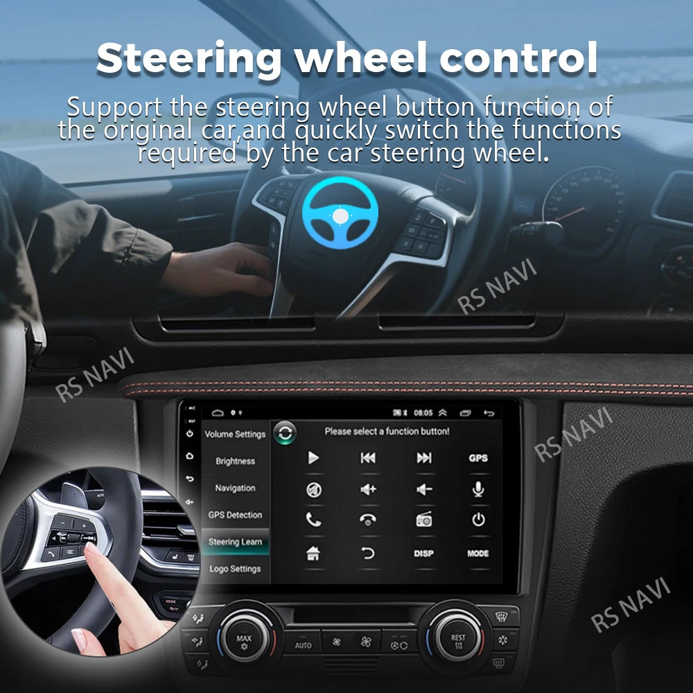 Android 16 For BMW 1-Series E88 E82 E81 E87 2004 - 2011 2K QLED Android Car Radio Multimed