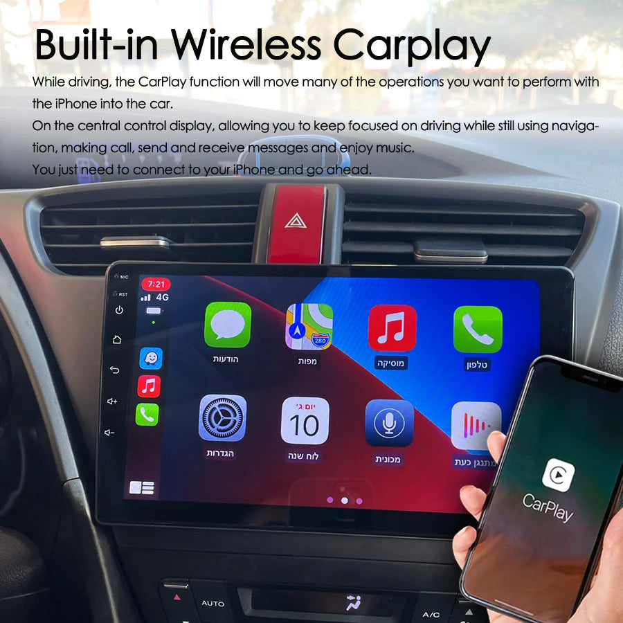 Car Radio For Honda CIVIC Hatchback 2013 2014 2015 2016 9th Gen Android Multimedia Video P