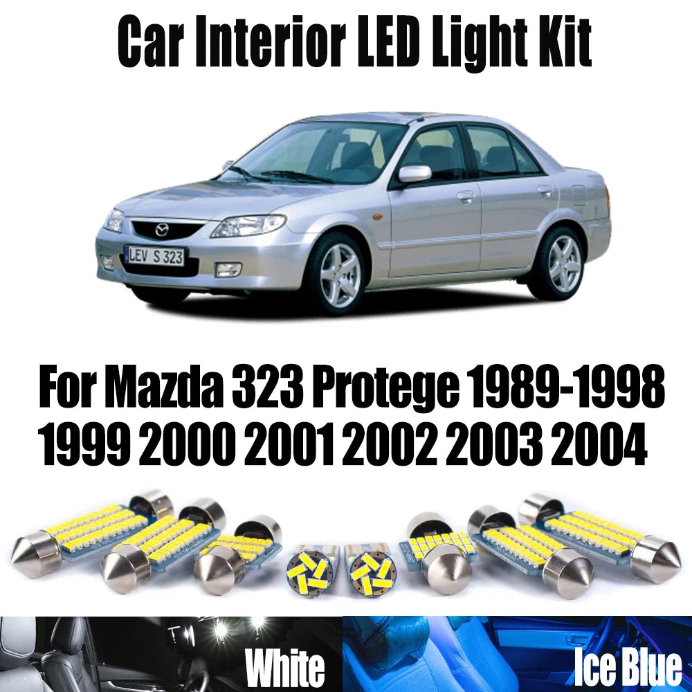 LED Interior Light Kit for Mazda 323 Protege 1989-1997 - Canbus Dome Map Door Trunk Bulbs | AUTOKITSHOP