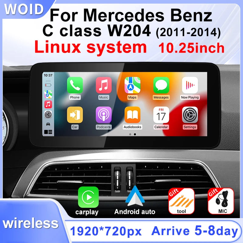 Android Auto Wireless Carplay Car Multimedia Players For Mercedes Benz C Class W204 2011-2