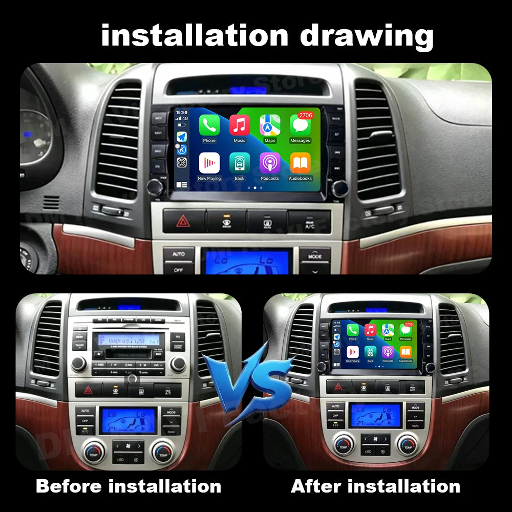 7 '' Android OS Car Radio for Hyundai Classic Santa Fe 2 2006-2012 Multimedia Touch Displa