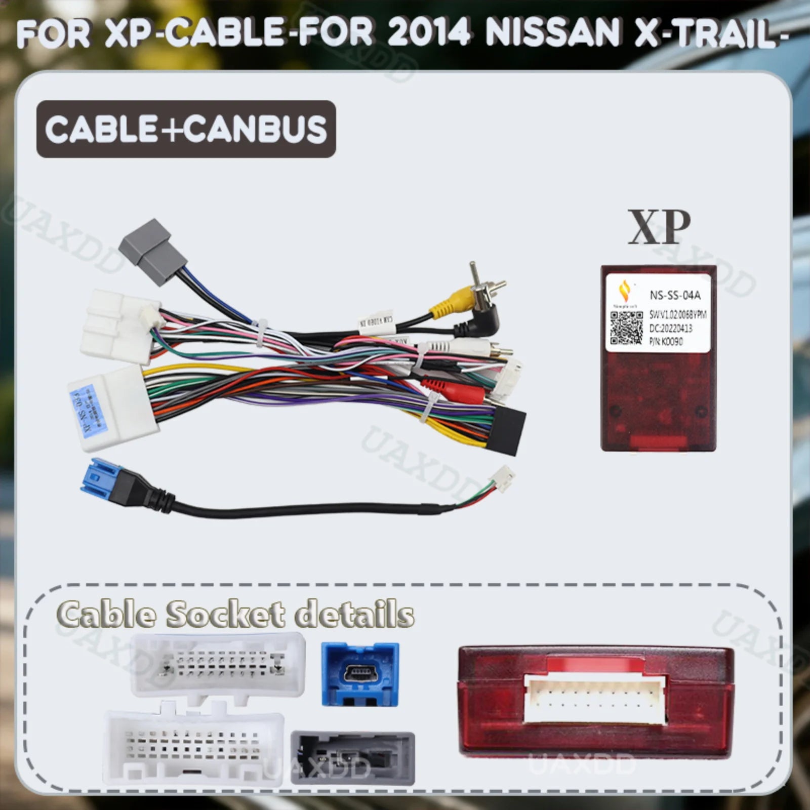 Cable for XP-CABLE-FOR 2014 NISSAN X-TRAIL Video Harness CANBUS Box Adapter Line Lead Flex