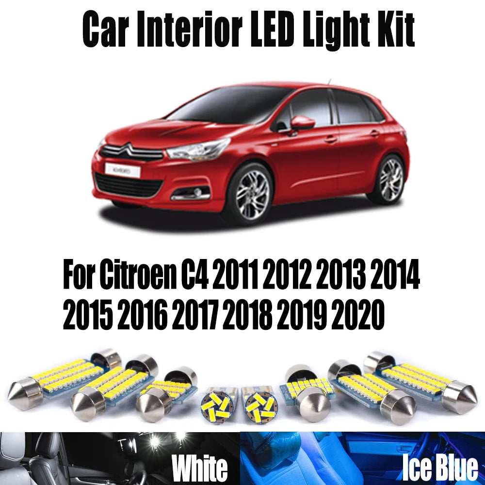 17-Piece LED Interior Light Kit for Citroen C4 - Canbus Error-Free Bulbs | AUTOKITSHOP