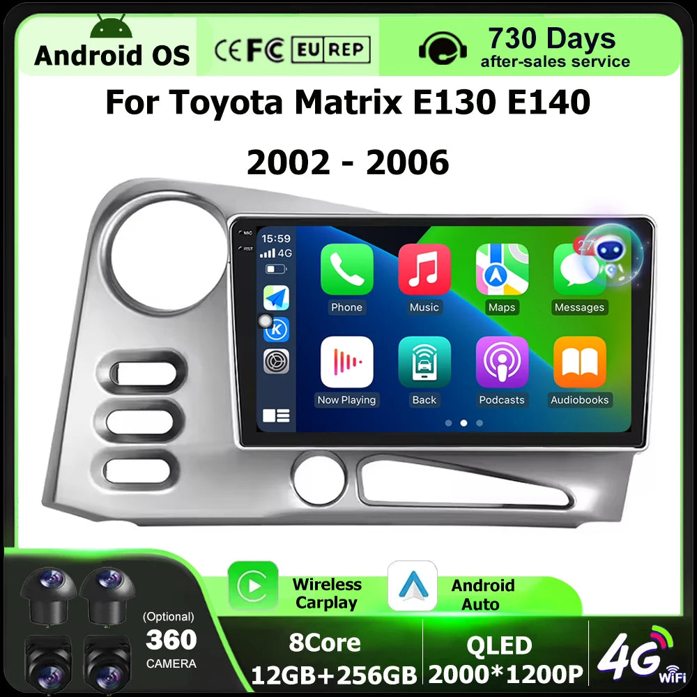 Car Radio Multimedia Player GPS Navigation For Toyota Matrix E130 E140 2002 2003 2004 2005