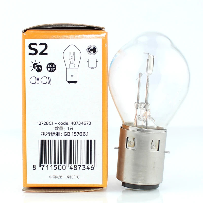 Philips Vision S2 12V 35/35W BA20d +30% Bright Motor Original Light Motorcycle Halogen Lam