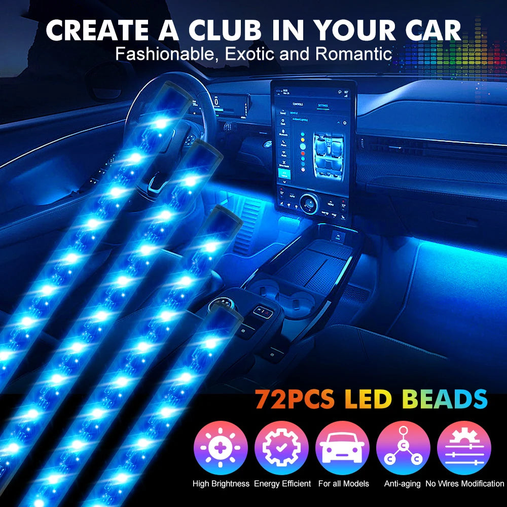 RGB - Ambient Light - App Control - Car Interior Lighting