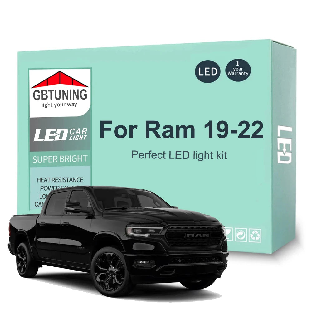 14-Piece LED Interior Light Kit for Dodge Ram 2019-2022 - Canbus Dome Map Door Trunk Bulbs | AUTOKITSHOP