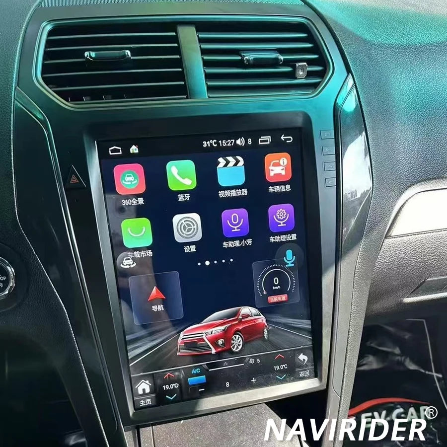 Car Multimedia Video Player HU 12.1" Qled Touch Screen For Ford Explorer 2011-2019 Car Rad