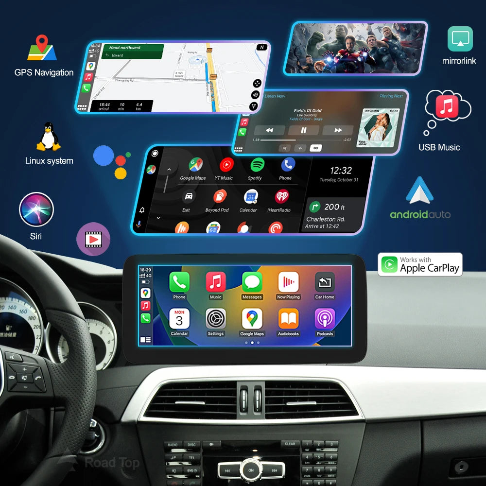 CN 10.25 12.3'' Multimedia Display For Benz C Class W204 2011-2012 NTG4.5 Touch Screen Wir | AUTOKITSHOP