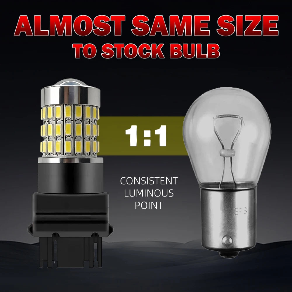 T25 3157 P27/7W Super Bright 3014 LED Bulbs White Tail Brake Reverse Light For Cadillac Es