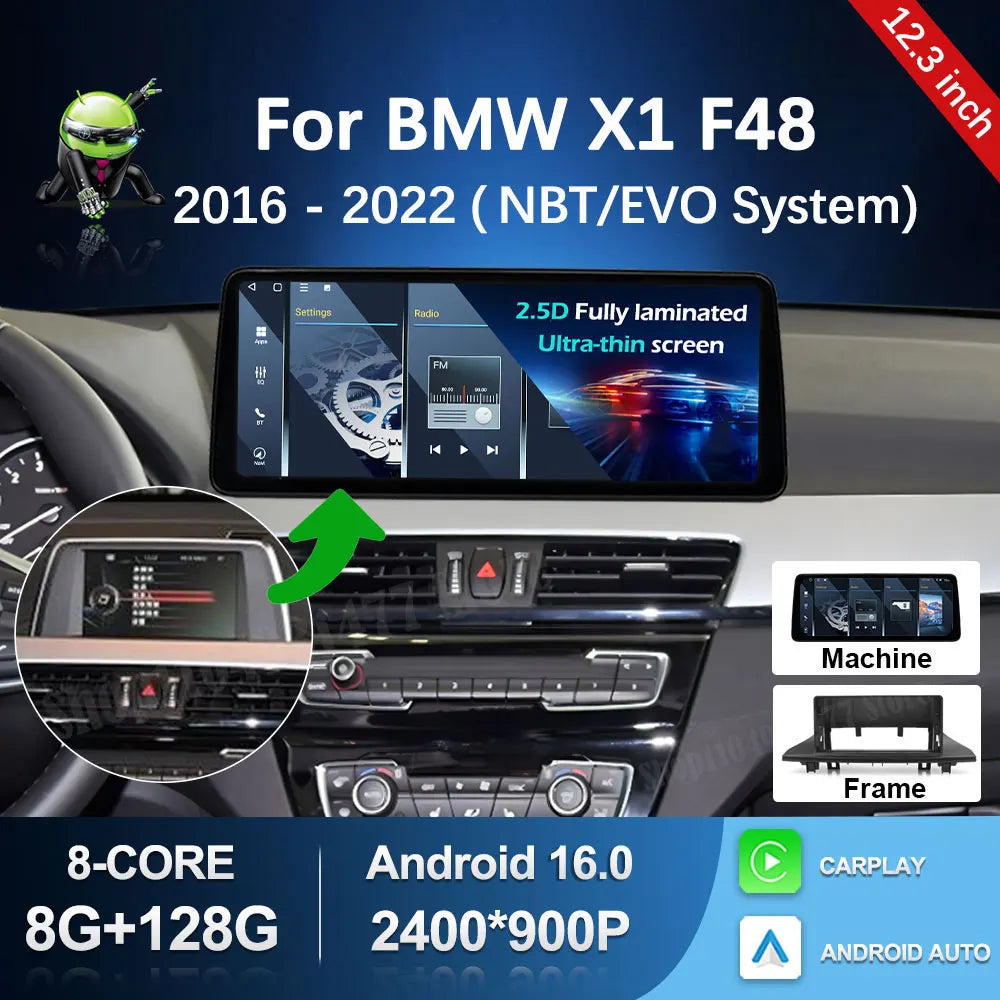 Carplay DSP Android 16 for BMW X1 F48 2016 - 2022 NBT EVO System Navigation GPS Car Video