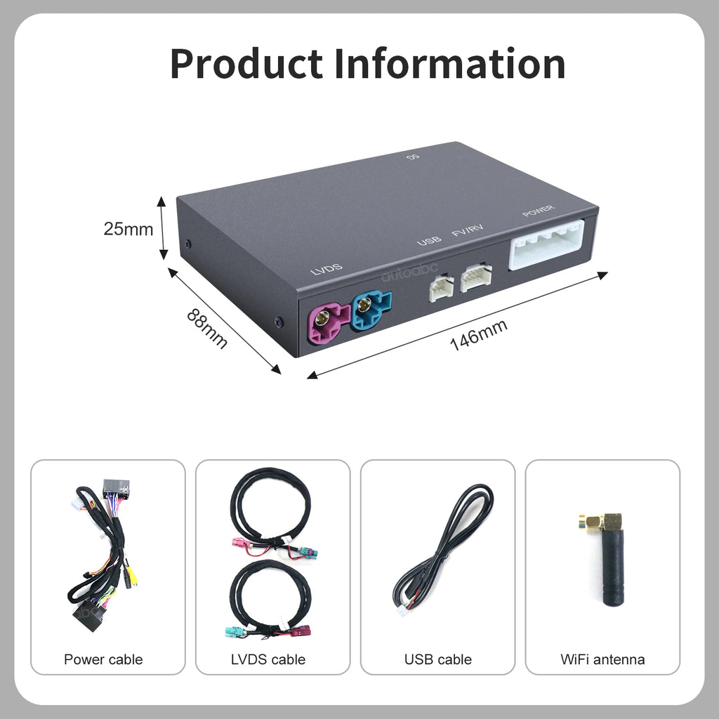 for Alfa Romeo Stelvio Giulia 2017-2019 AUTOABC Wireless Carplay Android Auto Car Play Fun | AUTOKITSHOP