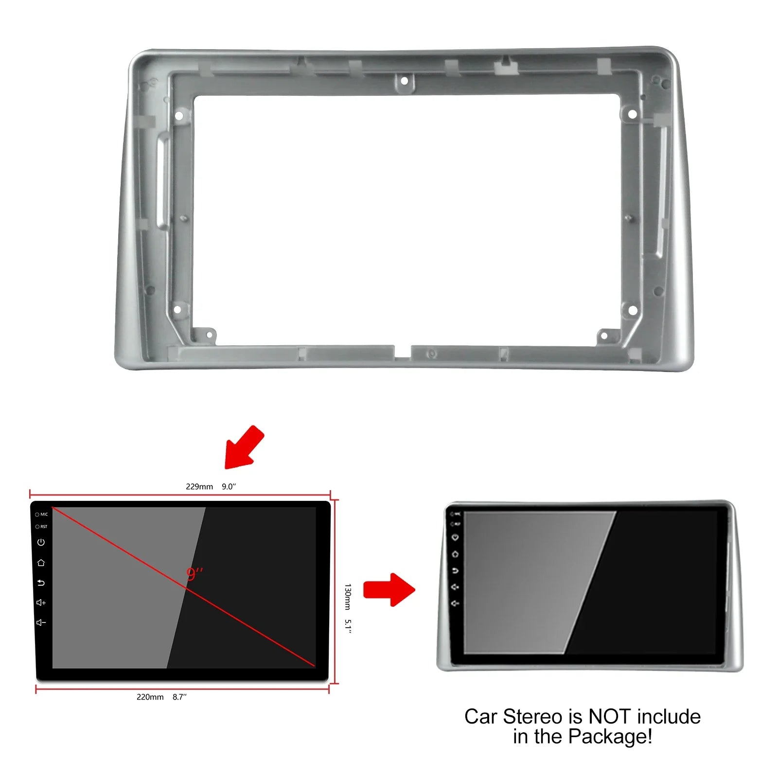 Fits 9 Inch Car Fascias For JAC S3 2017-2018 2Din Audio Fitting Car Radio DVD Frame Cable  | AUTOKITSHOP