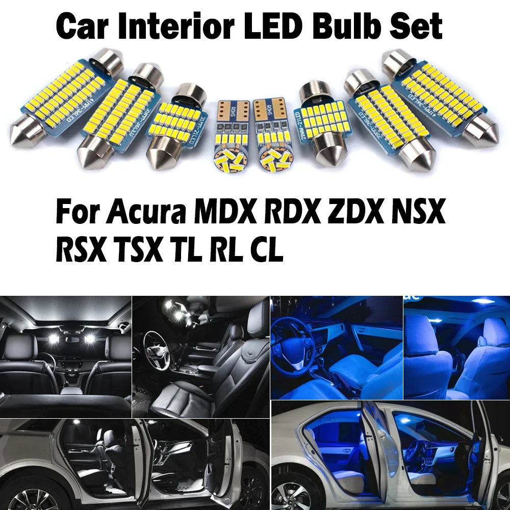 LED Interior Light Kit for Acura MDX RDX ZDX NSX RSX TSX TL RL CL Canbus LED Interior Map Dome Courtesy Trunk License...