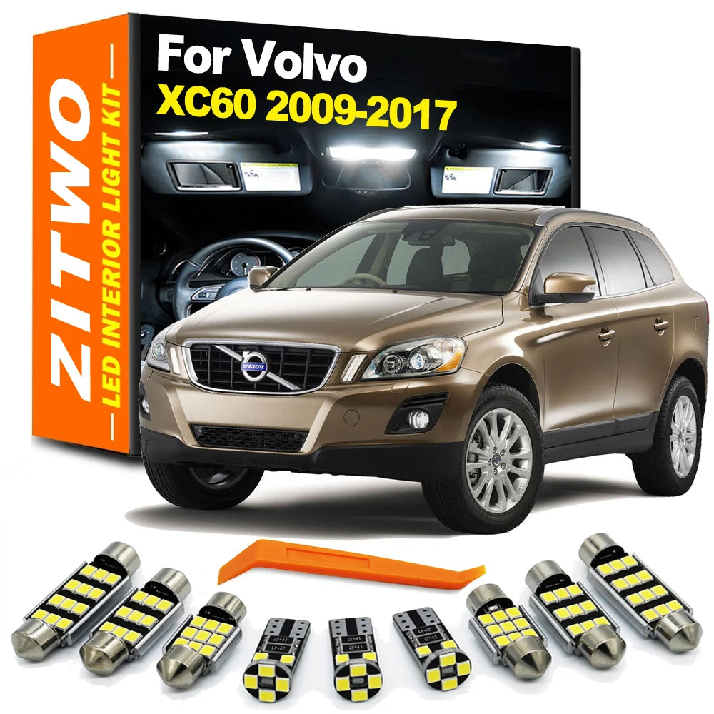 ZITWO Car Accessories LED Bulb Interior Dome Map Light Kit For Volvo XC60 2009 2010 2011 2012 2013 2014 2015 2016 2017 Foot Lamp