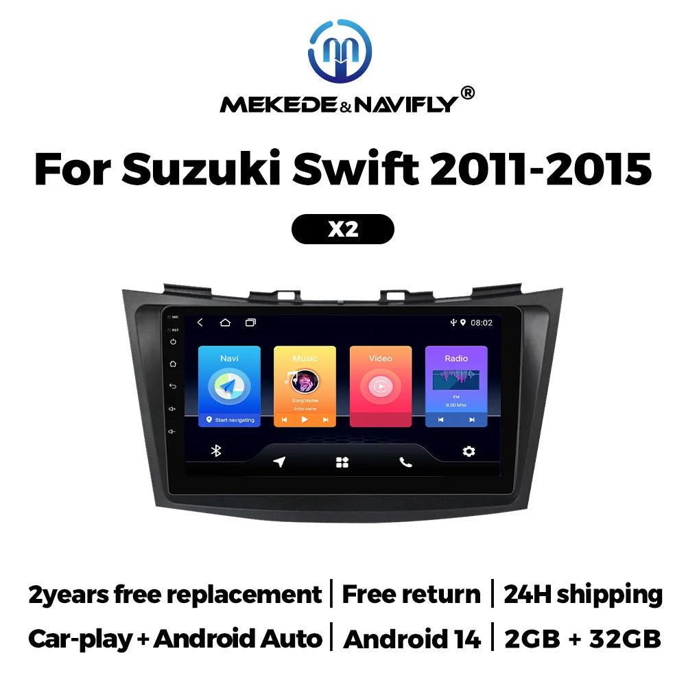For Suzuki Swift 4 2011 - 2017 CarPlay Auto Car Radio Intelligent Android 14 Multimedia Vi | AUTOKITSHOP