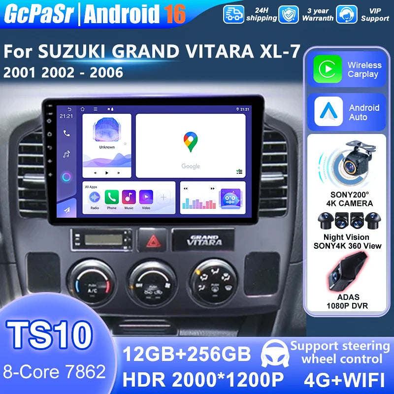 For Suzuki Grand Vitara XL-7 2001 - 2006 Android auto Screen Car Stereo Radio Multimedia W