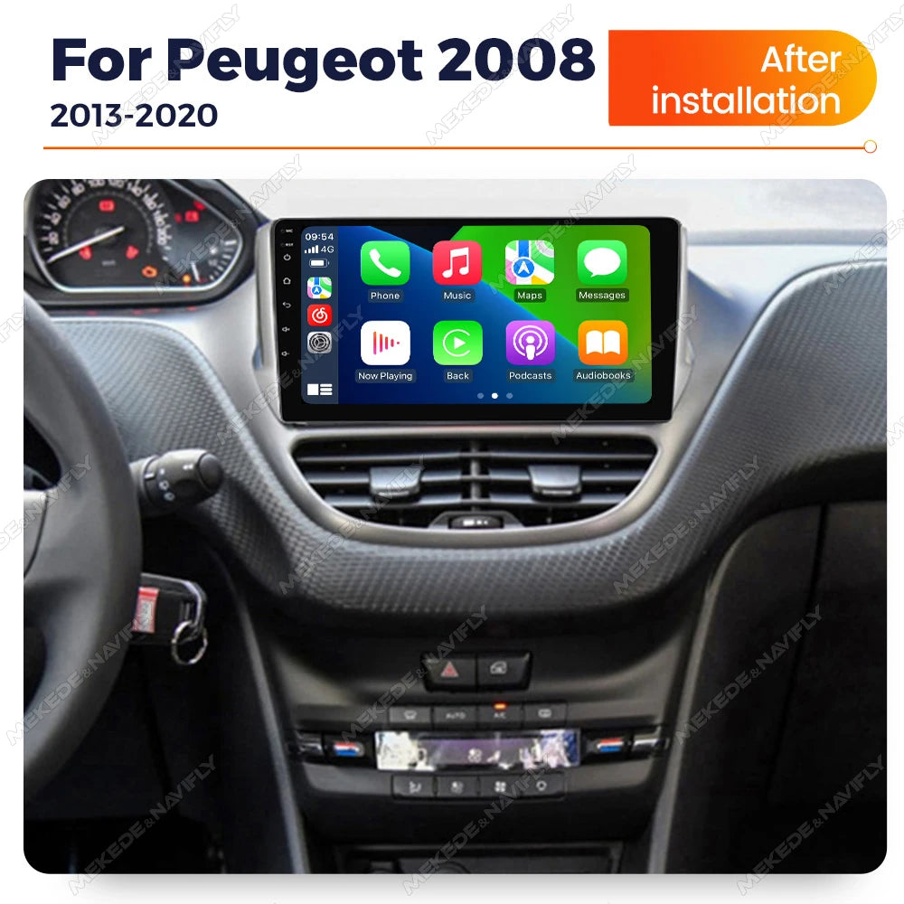 10” Android 14 Car Radio For Peugeot 208 2008 2014 - 2018 Multimedia Player GPS intelligen