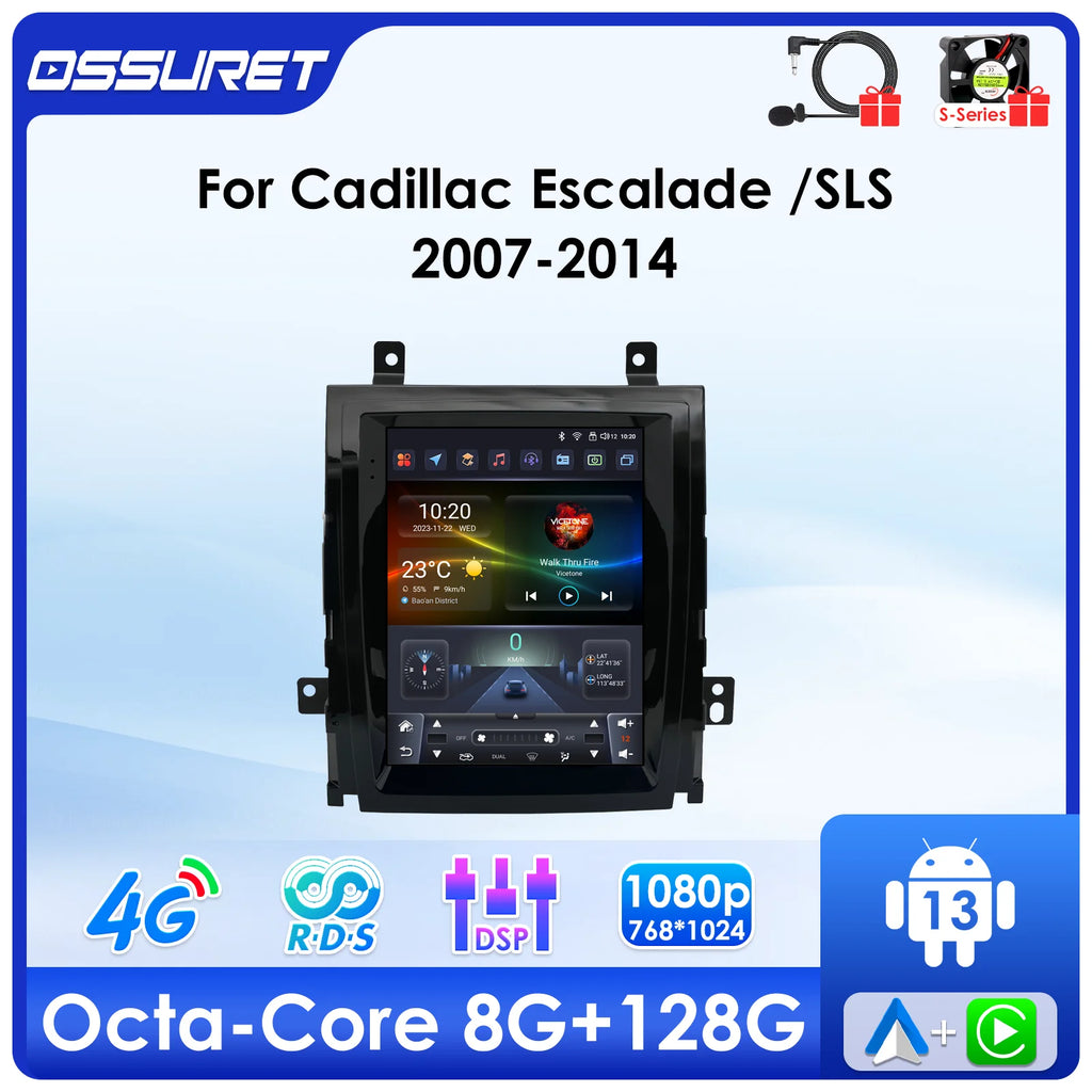 9.7"Android 13 Auto Car radio for Cadillac Escalade SLS 2007-2012 2013 2014 DSP Carplay mu