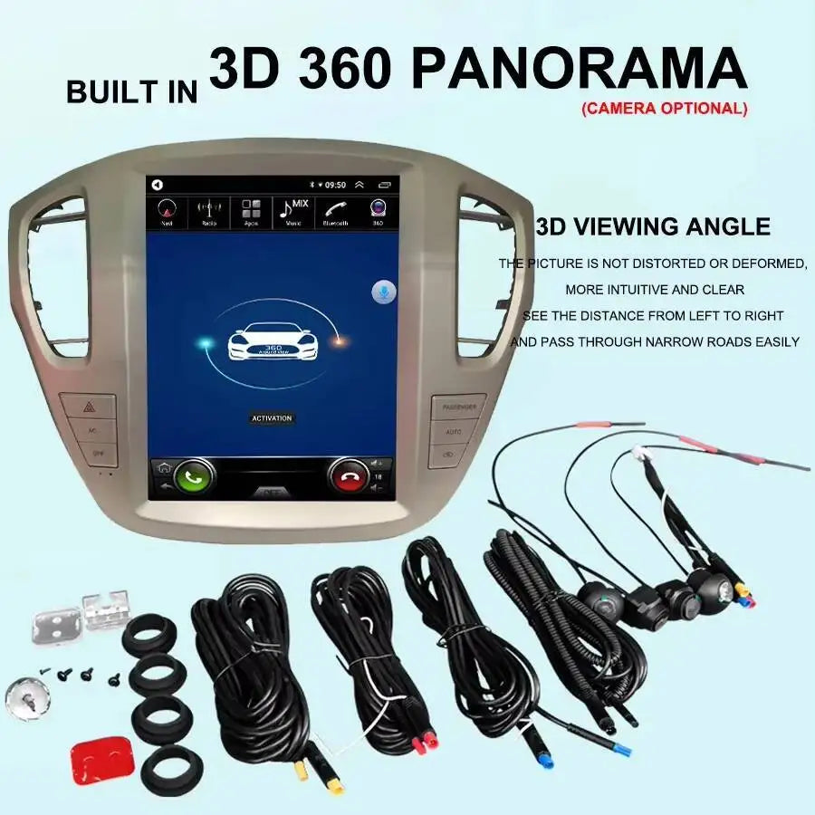 Android 14 GPS Screen Carplay For Toyota Highlander 2001-2007 DSP 12.1inch Car Radio Stere