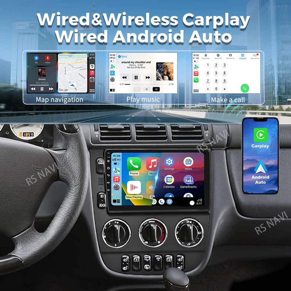 Android 16 For Benz M-Class W163 ML320 2003 - 2005 2K QLED Android Car Radio Multimedia Vi