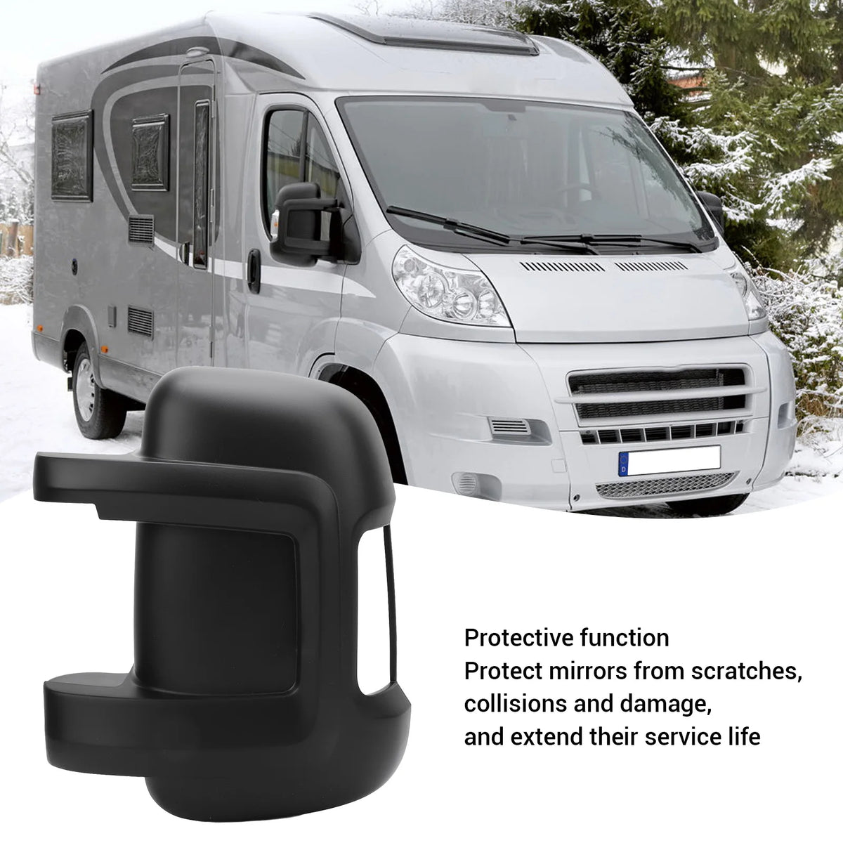 Car Rearview Mirror Cover Cap Protective High Strength Side Mirror Cover Trim for Ducato 250 200 - Automotive LED Light