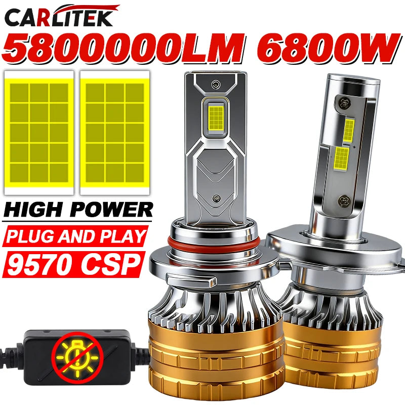 6800W 5800000LM H7 H4 H11 Led Headlight High Power 9570 CSP Canbus H1 H8 H9 9005 HB3 9006
