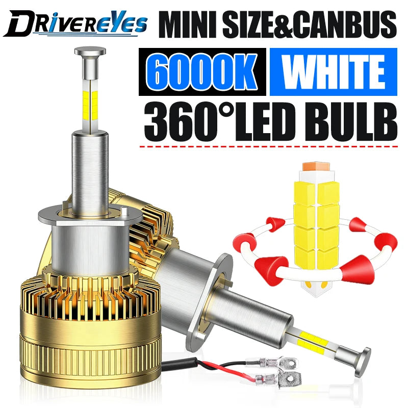 3D 360 H7 Led Canbus Car Headlights H9 H8 H11 H1 HB3 9005 HB4 9006 Hir2 9012 Turbo Automot