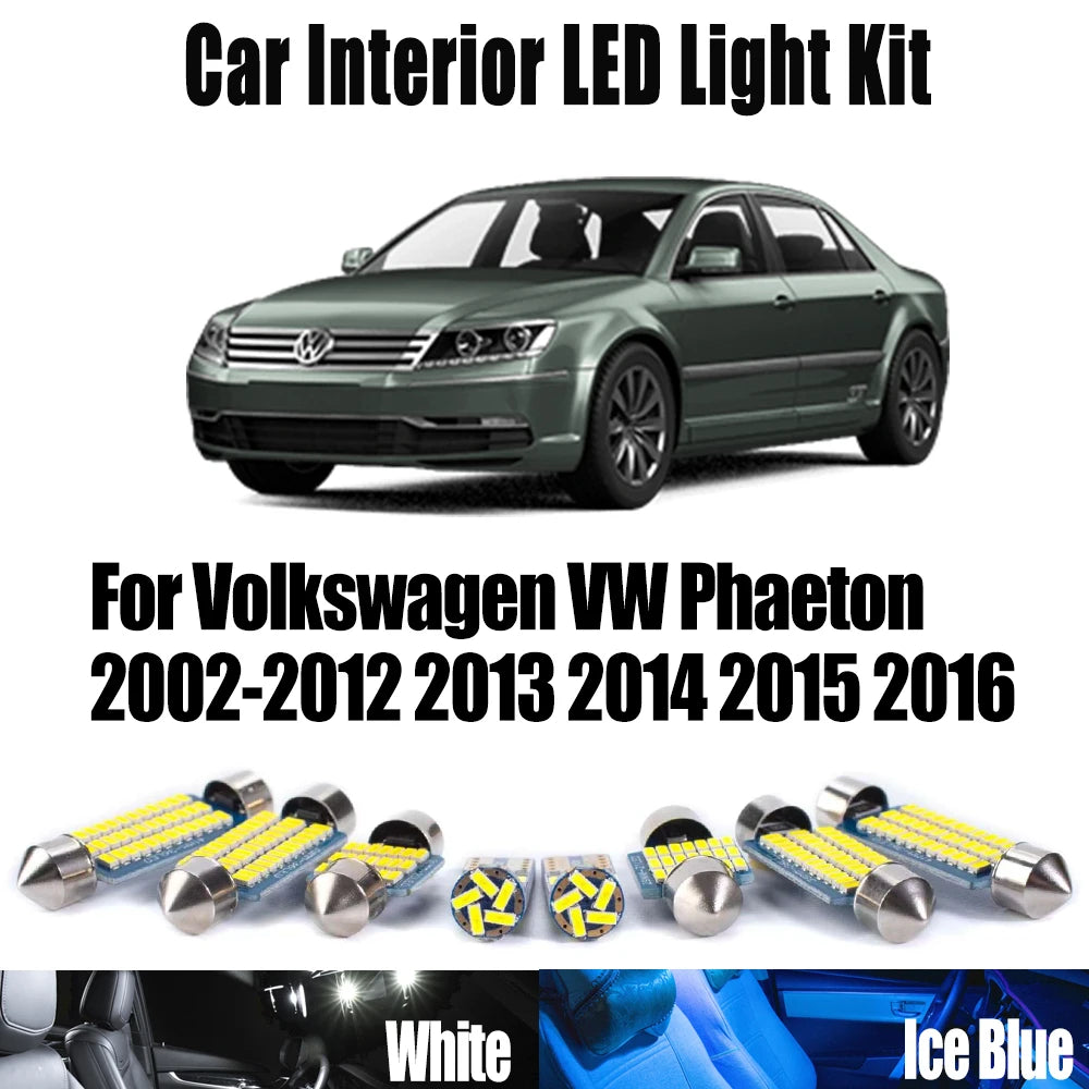 27-Piece LED Interior Light Kit for Volkswagen VW Phaeton 2002- 2013 - Canbus Dome Map Door Trunk Bulbs | AUTOKITSHOP