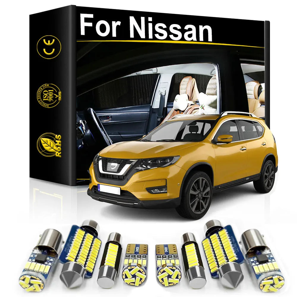 LED Interior Light Kit for Nissan XTrail T30 T31 T32 Qashqai J10 J11 Note Leaf Xterra Sentra Rogue Versa Canbus Indoo...