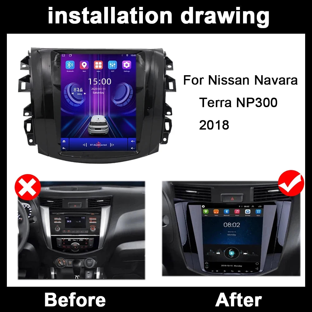 Android 16 Auto For Nissan Navara Terra NP300 2018 Car Radio Multimedia Video Player GPS N