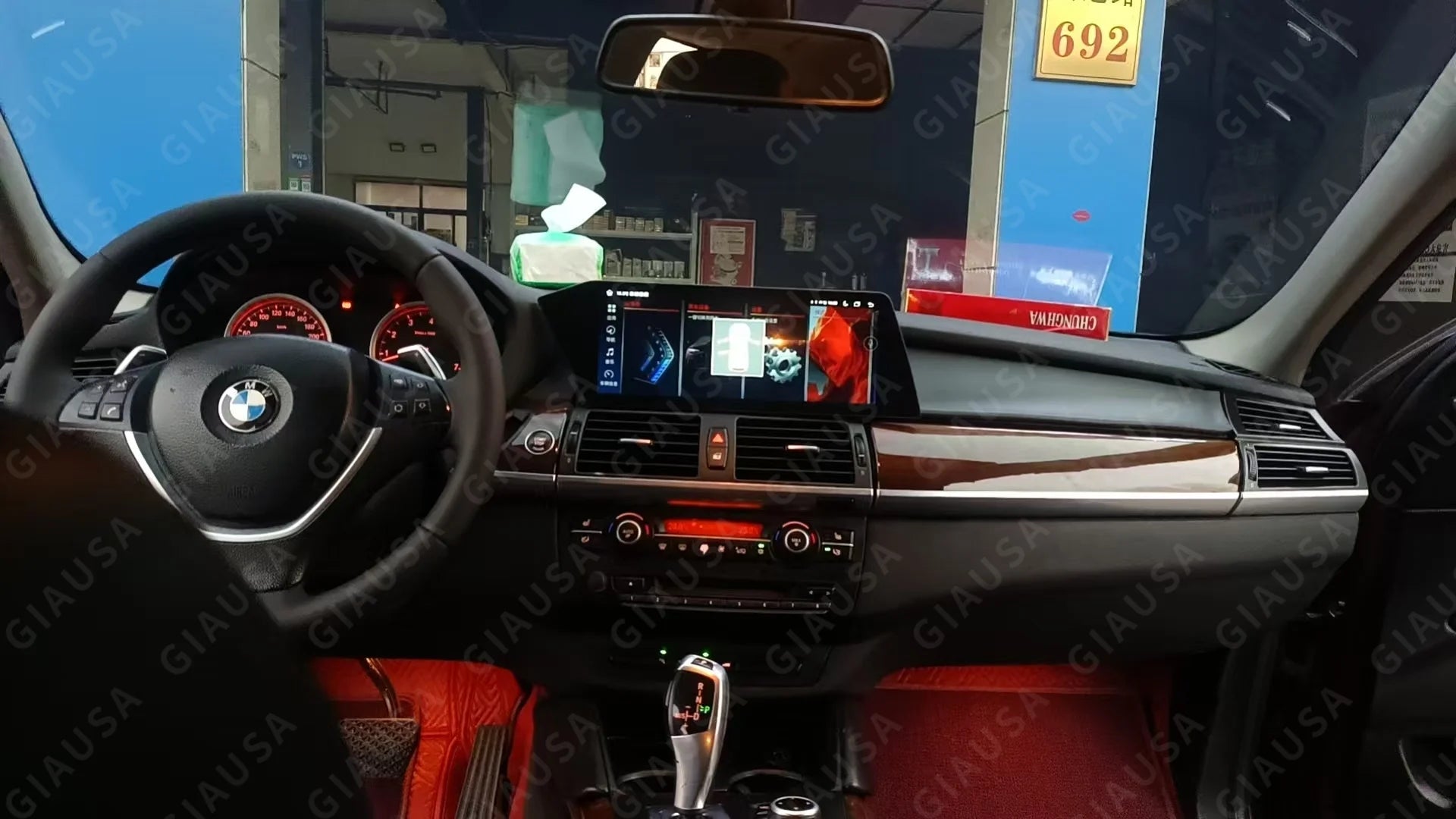 Square Blade Screen 12.3 For BMW X5/X6 2007-2013 CIC System E 70/E71 Android Carplay Car M