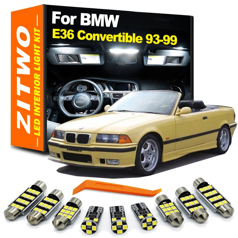 ZITWO 12Pcs Canbus No Error For BMW 3 Series E36 Convertible Cabrio 1993-1999 Car LED Interior Light Sun Visor Trunk Plate Lamp