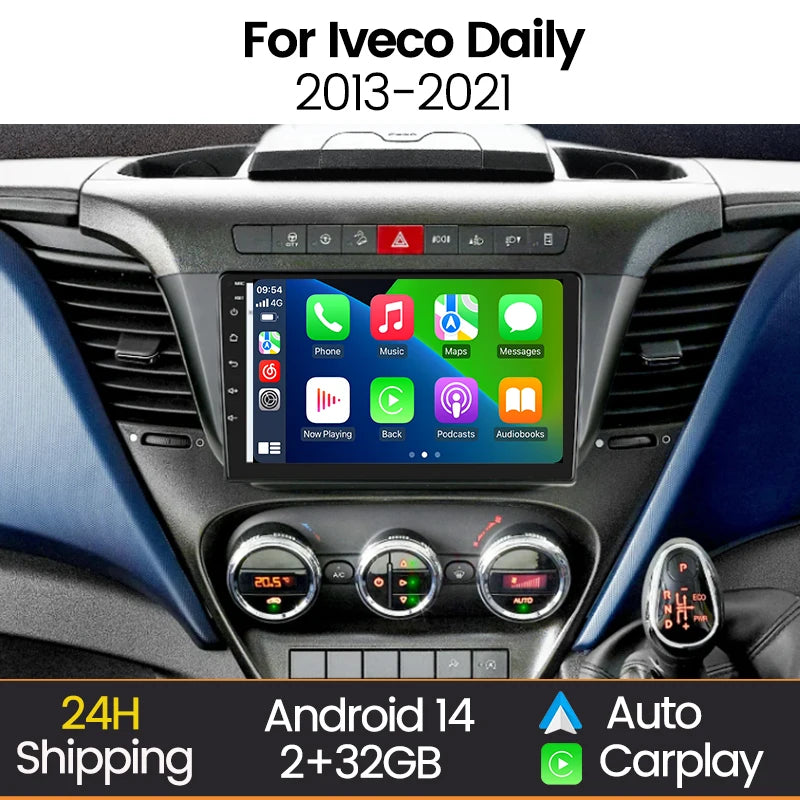 9 Inch 2din Android 14 Car Radio for Iveco Daily 2013-2021 CarPlay Auto Multimedia Player  | AUTOKITSHOP