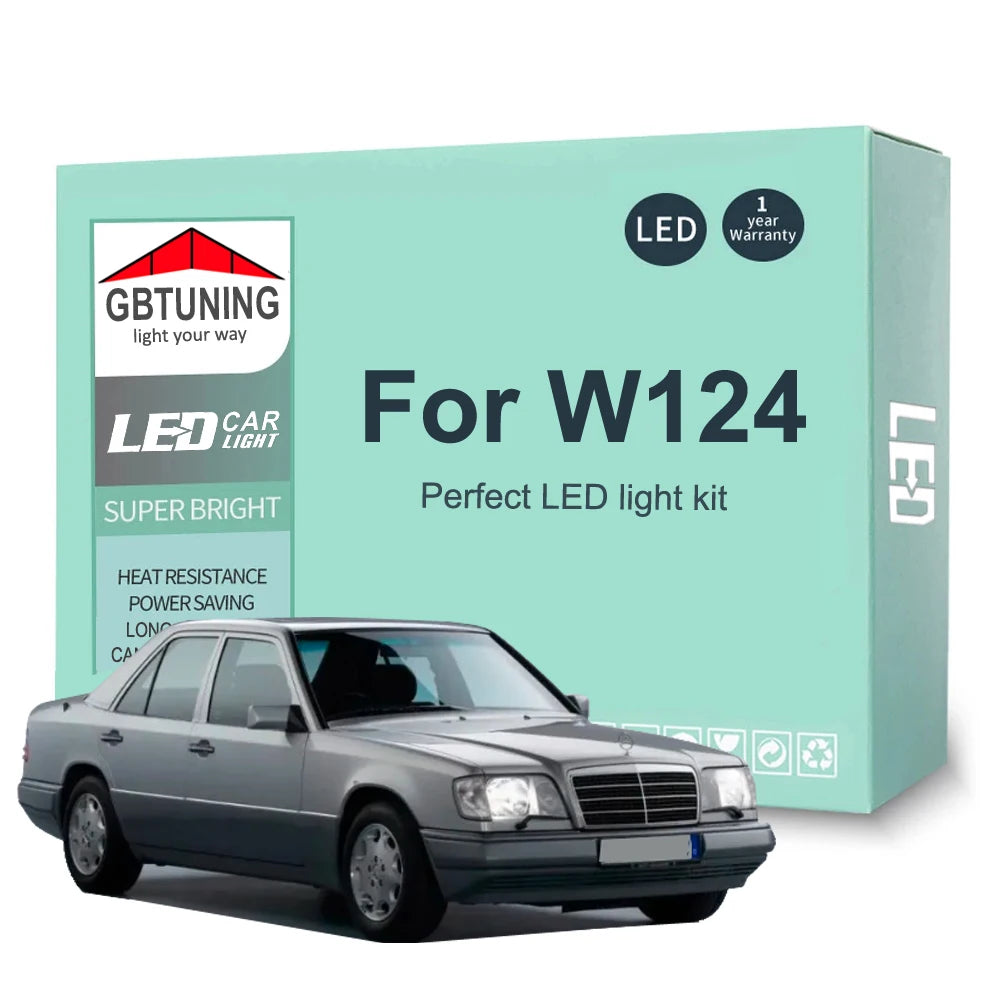 16-Piece LED Interior Light Kit for Mercedes Benz E Class W124 Sedan 1986-1996 - Canbus Dome Map Door Trunk Bulbs | A...