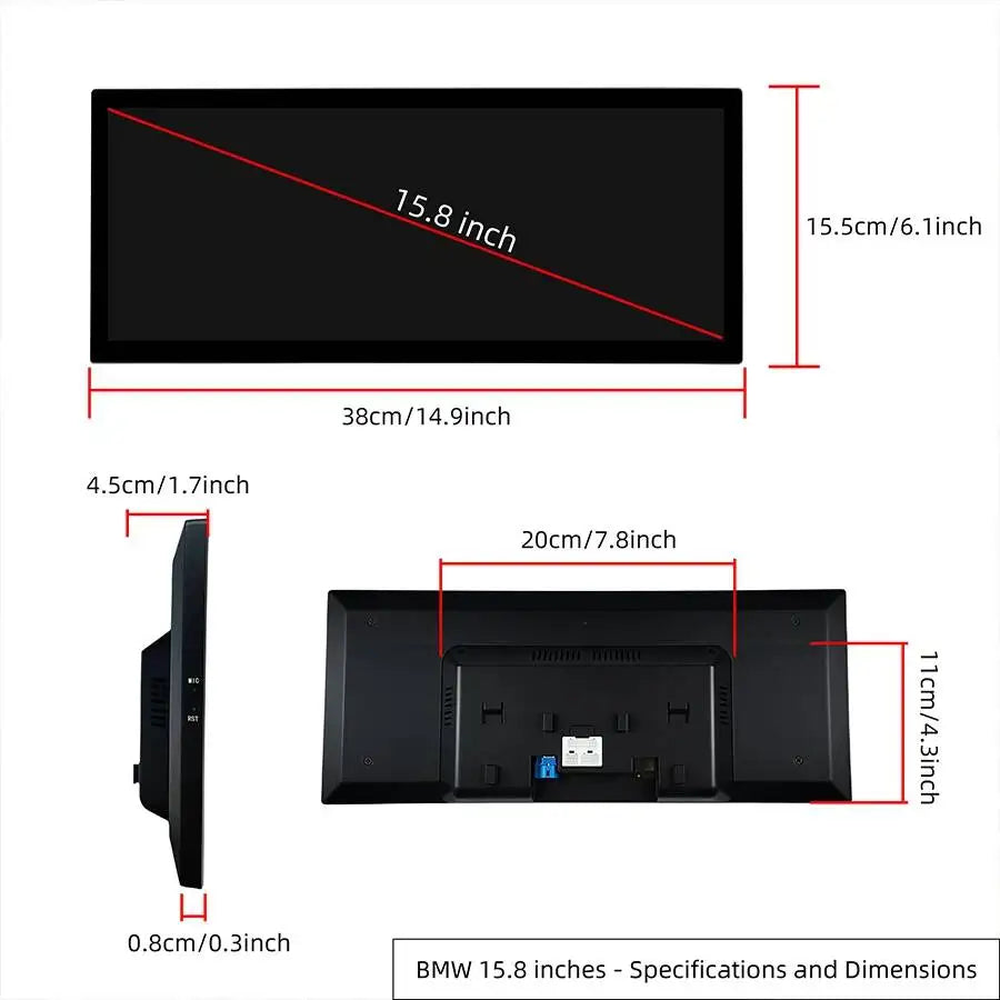 15.8inch LINUX System Car Video Players Multimedia Screen For BMW 1 3 5 7 Series X1 X3 X5